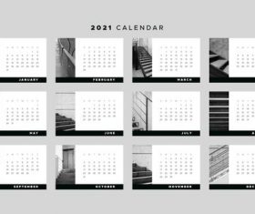 Ladder background 2021 calendar vector