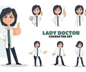 Lady doctor cartoon vector