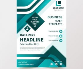 Light green geometric background business flyer design vector