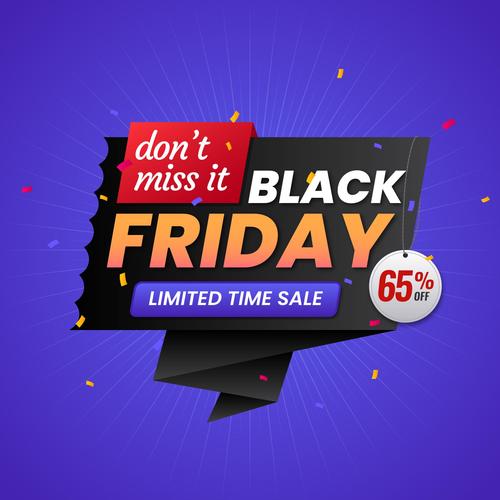 Limited time sale flyer black friday vector