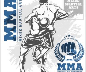 MMA fighting illustration vector