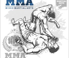 MMA mixed fighting competition flyer vector