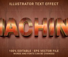 Machine editable font effect text vector