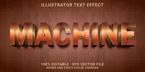 Machine editable font effect text vector