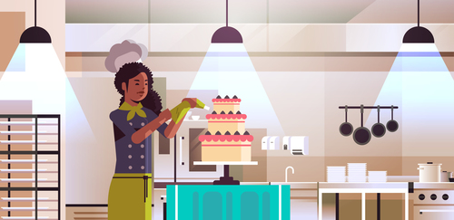 Making cake vector