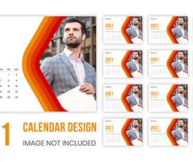 Male cover 2021 wall calendar vector