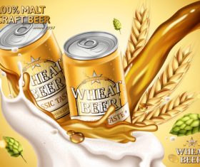 Malt craft beer advertising vector