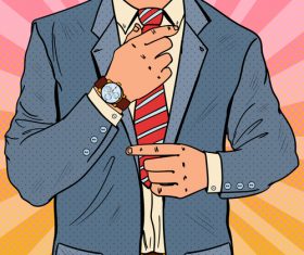Man with tie cartoon vector