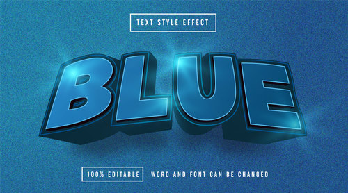 Matte background blue editable font effect text   vector