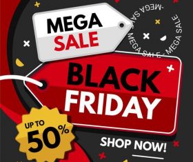 Mega sale black friday vector