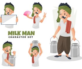Milk man cartoon vector