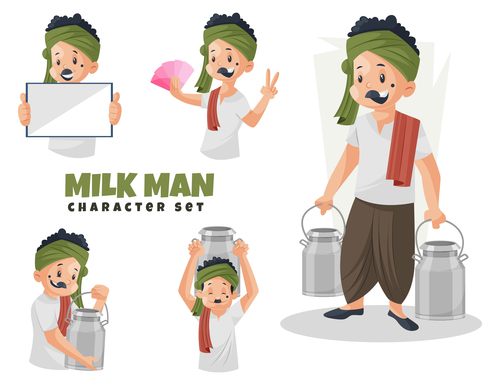 Milk man cartoon vector