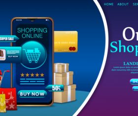 Mobile shopping app vector