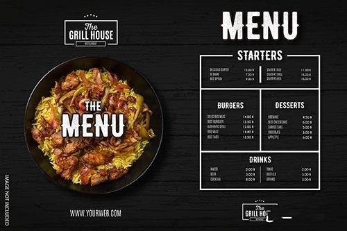 Modern restaurant menu with professional design template