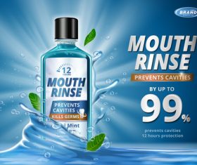 Mouth rinse ad vector