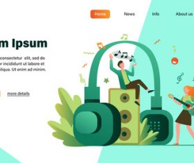 Music man illustration design landing page vector