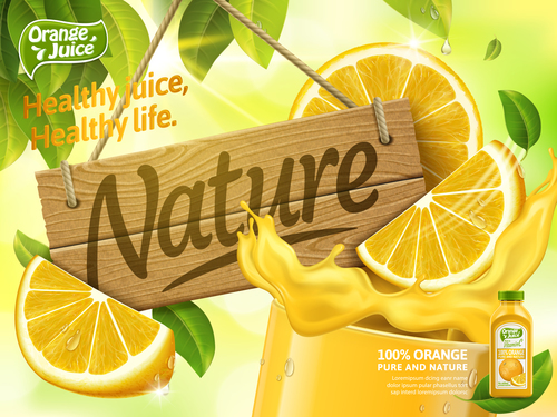 Nature healthy life advertising vector