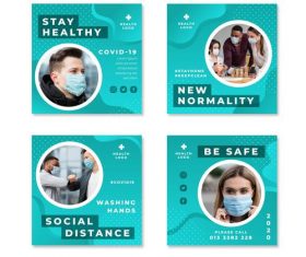 New normality COVID-19 prevention flyer vector