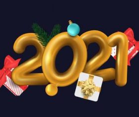 New year 2021 gift vector