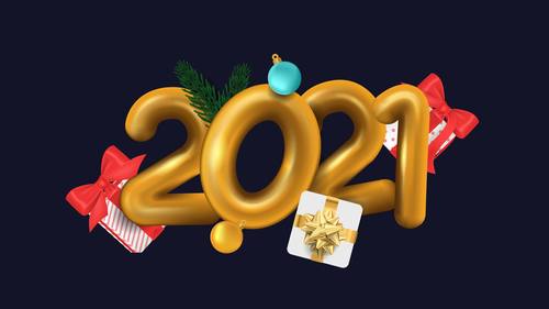 New year 2021 gift vector