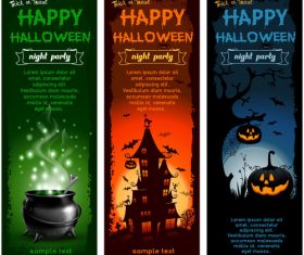 Halloween Party Devil Girl Posters yellow moon vector free download