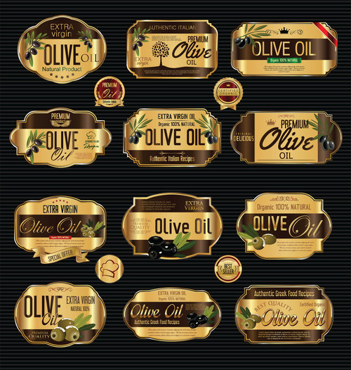 Olive oil label vector