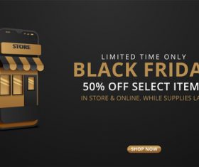 Online promotion black friday flyer vector