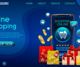 Online store vector on mobile app