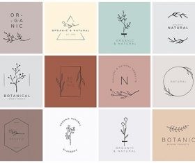 Organic product brand logo vector collection
