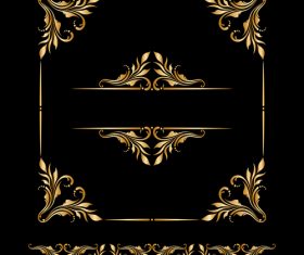 Ornament element frame design vector
