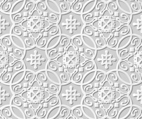 Paper cut 3D flower pattern white vector