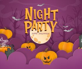 Paper cut halloween illustration vector