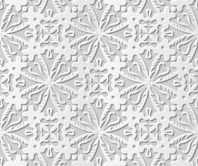 Paper flower pattern white vector