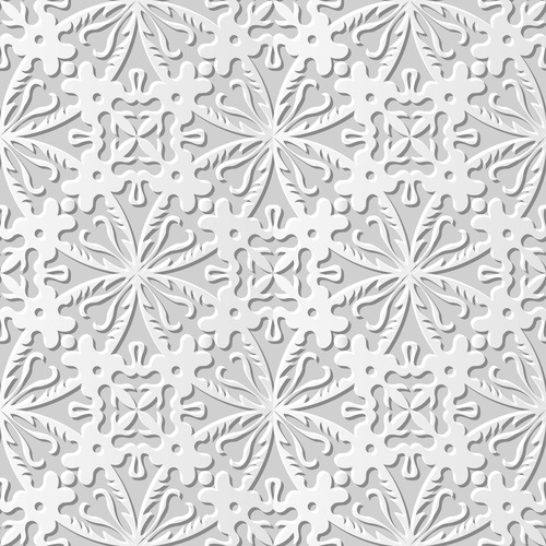 Paper flower pattern white vector