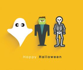 People and Zombies Halloween Silhouette Vector