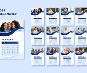 People cover 2021 calendar vector