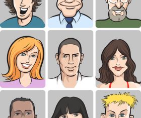 People faces collection vector