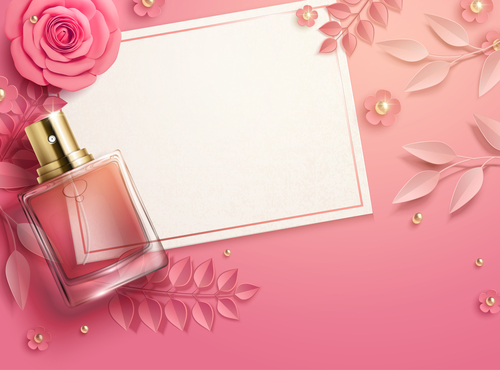 Perfume advertising 3d illustrations vector