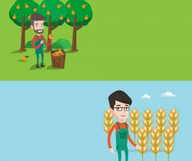 Picking fruits flat design vector