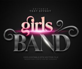 Pink and black font text effect in vector