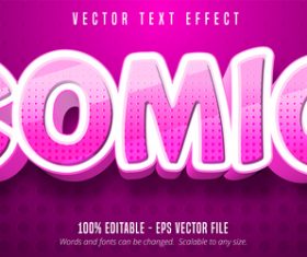 Pink editable font effect text vector