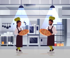 Pizza pastry chef vector