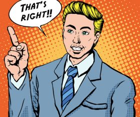 Pop art praise illustration vector