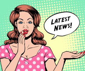 Pop art woman illustration vector