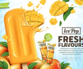 Pop fresh pineapple flavours advertising vector