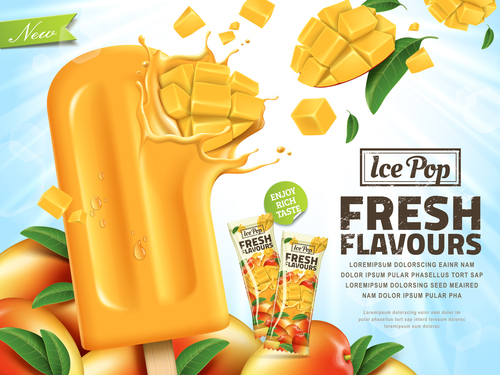 Pop fresh pineapple flavours advertising vector