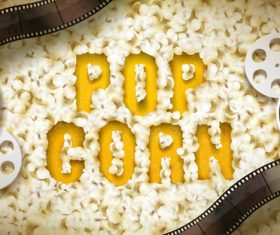 Popcorn advertising vector