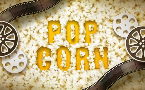Popcorn advertising vector