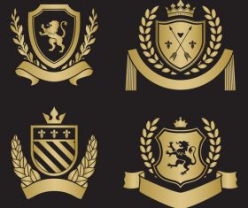 Pretty silhouette heraldry vector