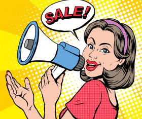 Promotion pop art illustration vector